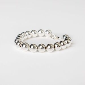 Silver Beaded Bracelet - Polished Ball Chain